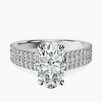 Platinum Tosca Secret Halo Double Band Lab Diamond Ring front image