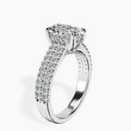 Platinum Tosca Secret Halo Double Band Lab Diamond Ring standing product image one