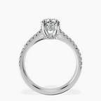 Platinum Tosca Secret Halo Double Band Lab Diamond Ring side right image one