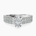 Platinum Tosca Secret Halo Double Band Lab Diamond Ring front image