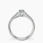 Platinum Tosca Secret Halo Double Band Lab Diamond Ring side right image one