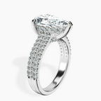 Platinum Tosca Secret Halo Double Band Lab Diamond Ring standing product image one