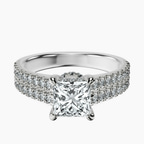 Platinum Tosca Secret Halo Double Band Lab Diamond Ring front image