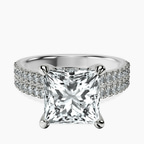 Platinum Tosca Secret Halo Double Band Lab Diamond Ring front image
