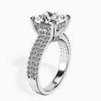 Platinum Tosca Secret Halo Double Band Lab Diamond Ring standing product image one