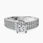 Platinum Tosca Secret Halo Double Band Lab Diamond Ring front image