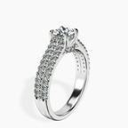 Platinum Tosca Secret Halo Double Band Lab Diamond Ring standing product image one