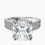Platinum Tosca Secret Halo Double Band Lab Diamond Ring front image