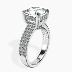 Platinum Tosca Secret Halo Double Band Lab Diamond Ring standing product image one