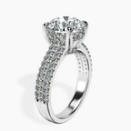 Platinum Tosca Secret Halo Double Band Lab Diamond Ring standing product image one