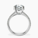 Platinum Tosca Secret Halo Double Band Lab Diamond Ring side right image one