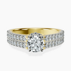 10kt Yellow Gold Tosca Secret Halo Double Band Lab Diamond Ring front image