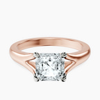 14kt Rose Gold Cathedral Split Shank Solitaire Lab Diamond Ring front image