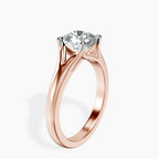 1.49 ct. cushion Cathedral Solitaire Ring in 18kt rose gold standing product image one