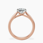 1.49 ct. cushion Cathedral Solitaire Ring in 18kt rose gold side right image one