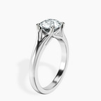 Platinum Cathedral Split Shank Solitaire Lab Diamond Ring standing product image one
