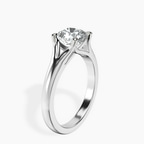 Platinum Cathedral Split Shank Solitaire Lab Diamond Ring standing product image one