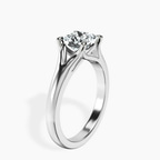 Platinum Cathedral Split Shank Solitaire Lab Diamond Ring standing product image one
