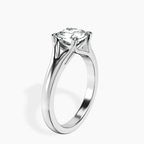Platinum Cathedral Split Shank Solitaire Lab Diamond Ring standing product image one