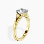 9ct Yellow Gold Cathedral Split Shank Solitaire Lab Diamond Ring standing product image one