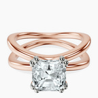 18kt Rose Gold Stella Criss Cross Solitaire Lab Diamond Ring front image