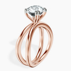 18kt Rose Gold Stella Criss Cross Solitaire Lab Diamond Ring standing product image one