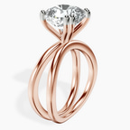 18kt Rose Gold Stella Criss Cross Solitaire Lab Diamond Ring standing product image one