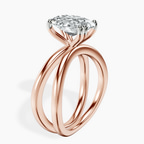 18kt Rose Gold Stella Criss Cross Solitaire Lab Diamond Ring standing product image one