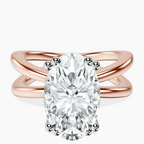 18kt Rose Gold Stella Criss Cross Solitaire Lab Diamond Ring front image
