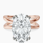 18kt Rose Gold Stella Criss Cross Solitaire Lab Diamond Ring front image