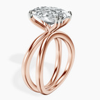 18kt Rose Gold Stella Criss Cross Solitaire Lab Diamond Ring standing product image one