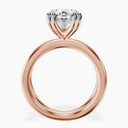 18kt Rose Gold Stella Criss Cross Solitaire Lab Diamond Ring side right image one