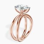 18kt Rose Gold Stella Criss Cross Solitaire Lab Diamond Ring standing product image one