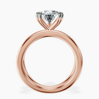 18kt Rose Gold Stella Criss Cross Solitaire Lab Diamond Ring side right image one