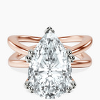 18kt Rose Gold Stella Criss Cross Solitaire Lab Diamond Ring front image