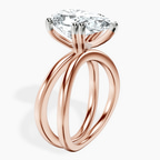 18kt Rose Gold Stella Criss Cross Solitaire Lab Diamond Ring standing product image one