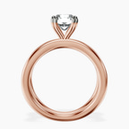 18kt Rose Gold Stella Criss Cross Solitaire Lab Diamond Ring side right image one