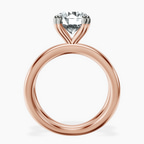 2.82 ct. round Stella Criss Cross Ring in 14kt rose gold side right image one
