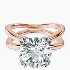 18kt Rose Gold Stella Criss Cross Solitaire Lab Diamond Ring front image