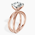 18kt Rose Gold Stella Criss Cross Solitaire Lab Diamond Ring standing product image one