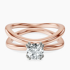 10kt Rose Gold Stella Criss Cross Solitaire Lab Diamond Ring front image