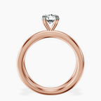 14kt Rose Gold Stella Criss Cross Solitaire Lab Diamond Ring side right image one