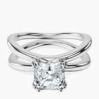 Platinum Stella Criss Cross Solitaire Lab Diamond Ring front image