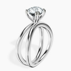 Platinum Stella Criss Cross Solitaire Lab Diamond Ring standing product image one