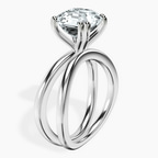 Platinum Stella Criss Cross Solitaire Lab Diamond Ring standing product image one