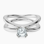 Platinum Stella Criss Cross Solitaire Lab Diamond Ring front image