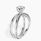 Platinum Stella Criss Cross Solitaire Lab Diamond Ring standing product image one