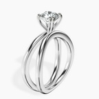 Platinum Stella Criss Cross Solitaire Lab Diamond Ring standing product image one