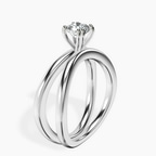Platinum Stella Criss Cross Solitaire Lab Diamond Ring standing product image one