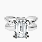 Platinum Stella Criss Cross Solitaire Lab Diamond Ring front image